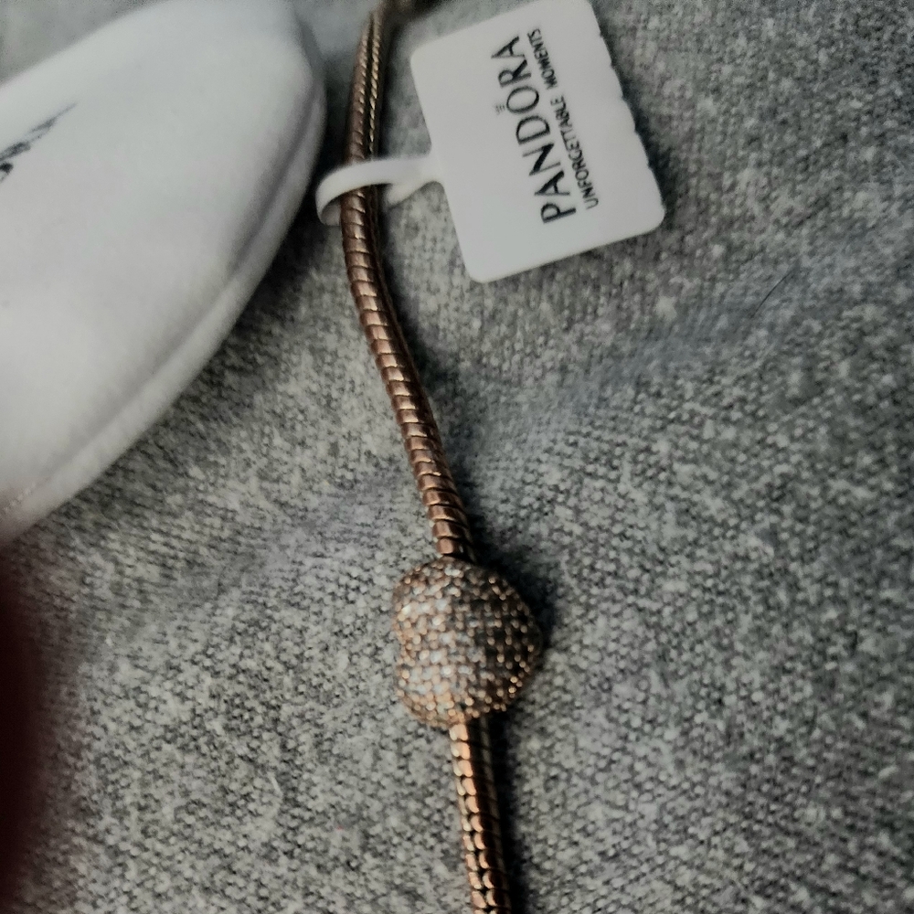 Pandora Rose Gold Tone Pave Charm Bracelet - Picture 4 of 5